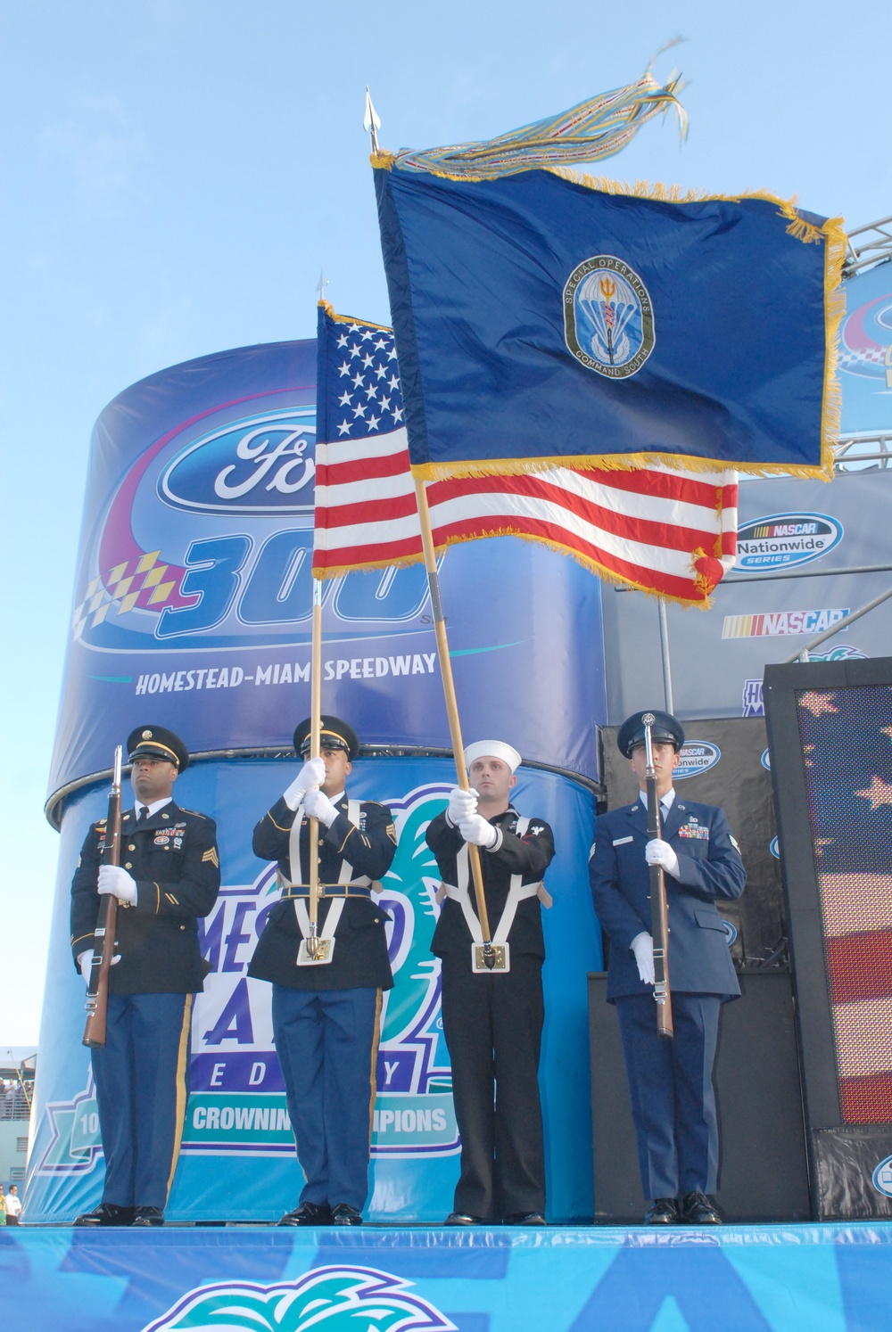 Military color guard kicks off NASCAR event at Homestead-Miami speedway