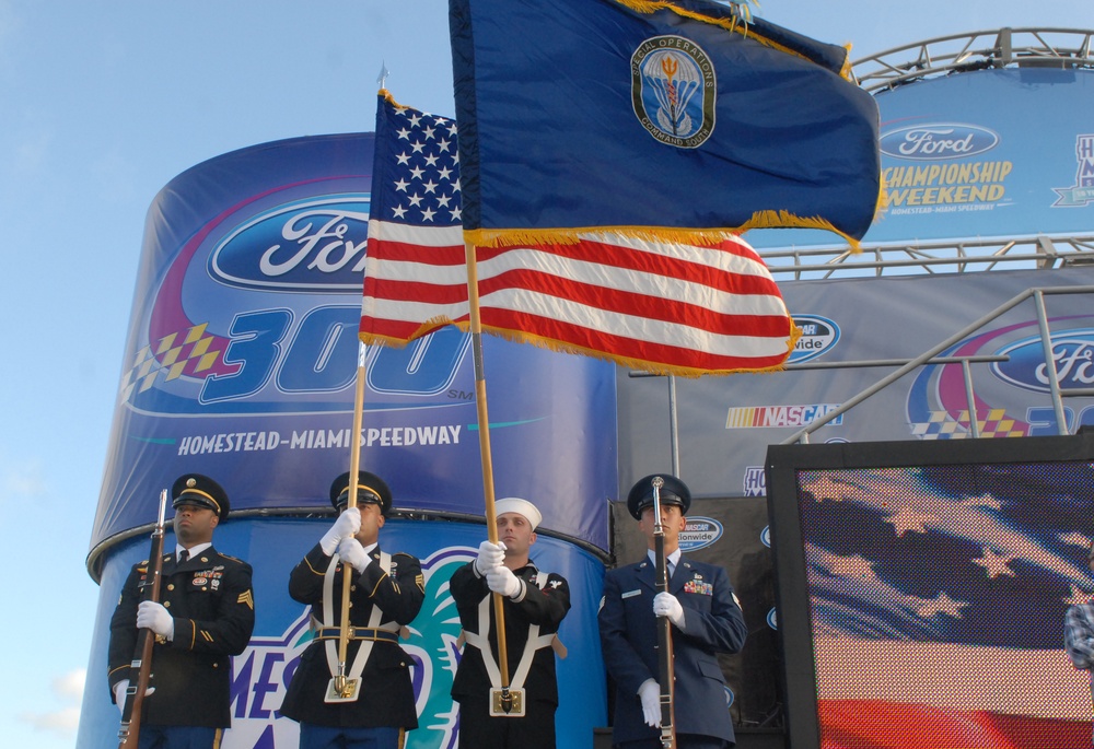 Military color guard kicks off NASCAR event at Homestead-Miami Speedway