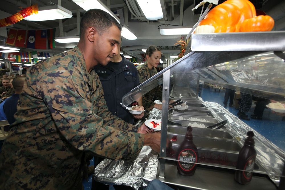 Ice cream social aboard USS Makin Island