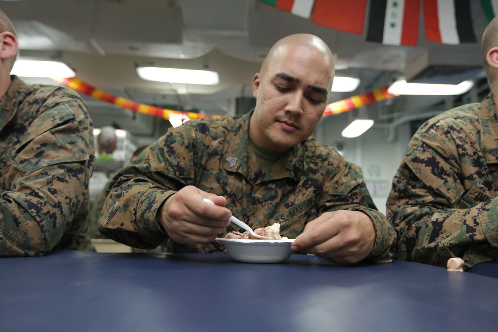 Ice cream social aboard USS Makin Island