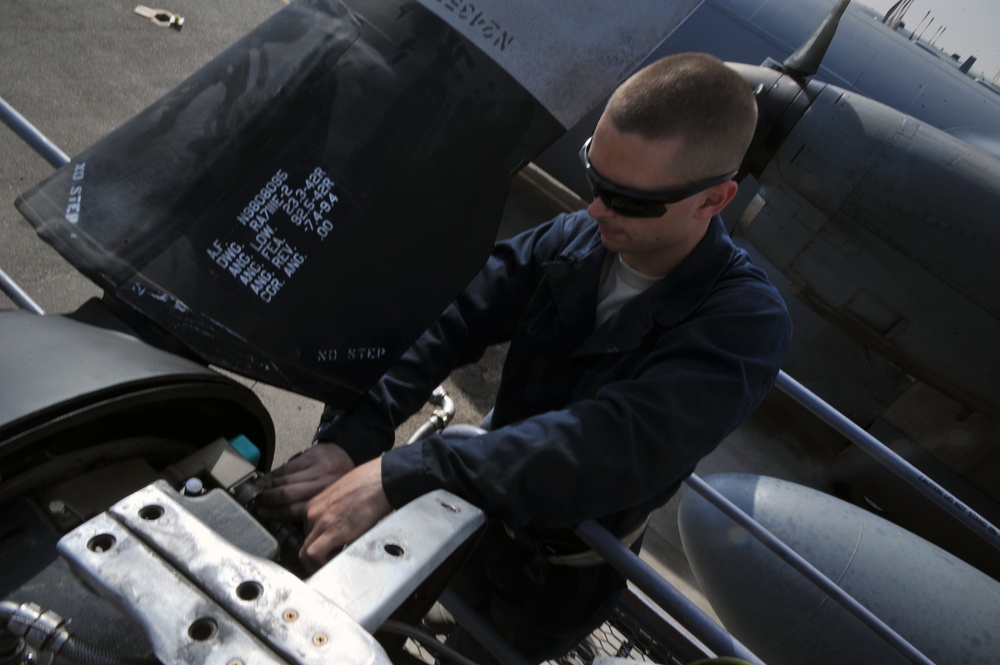 Deployed aircraft maintenance at an undisclosed location
