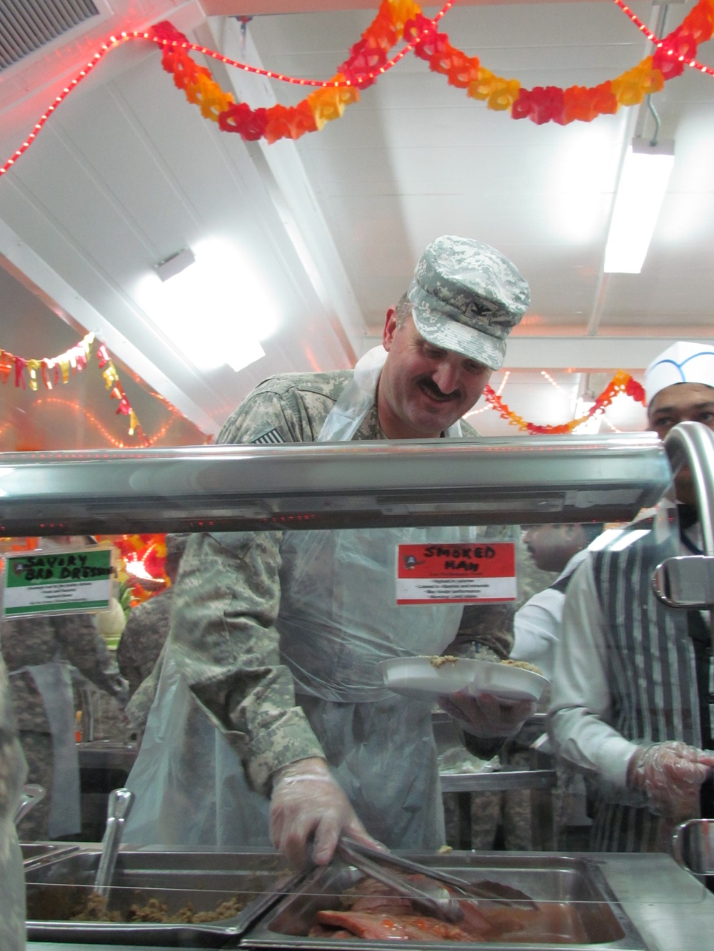 Col. Eric Kerska serves Thanksgiving lunch