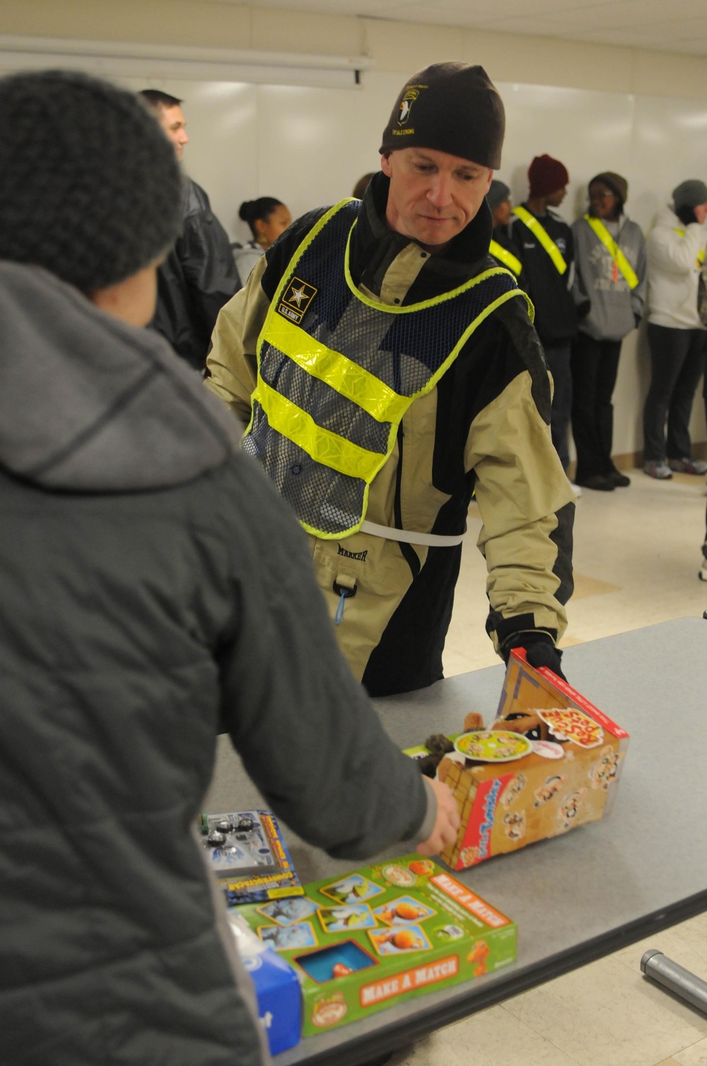 Soldiers provide presents for children