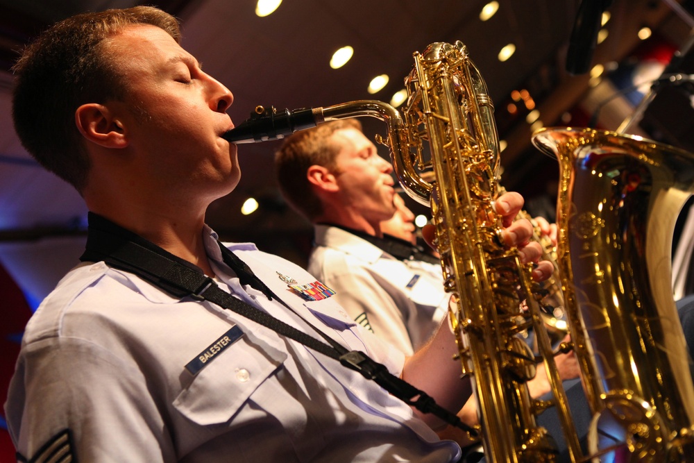 Air Force Band of Liberty performs at the Air Show