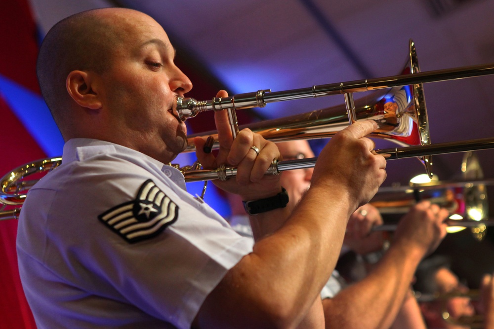 Air Force Band of Liberty performs at the Air Show