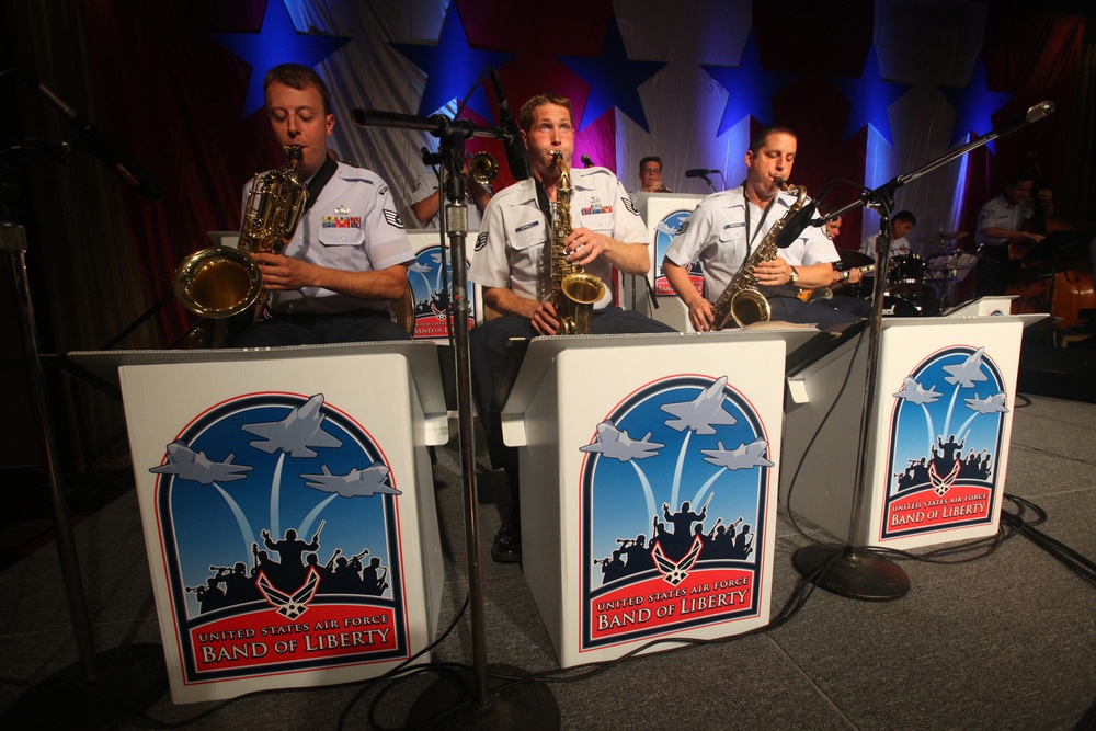 Air Force Band of Liberty performs at the Air Show