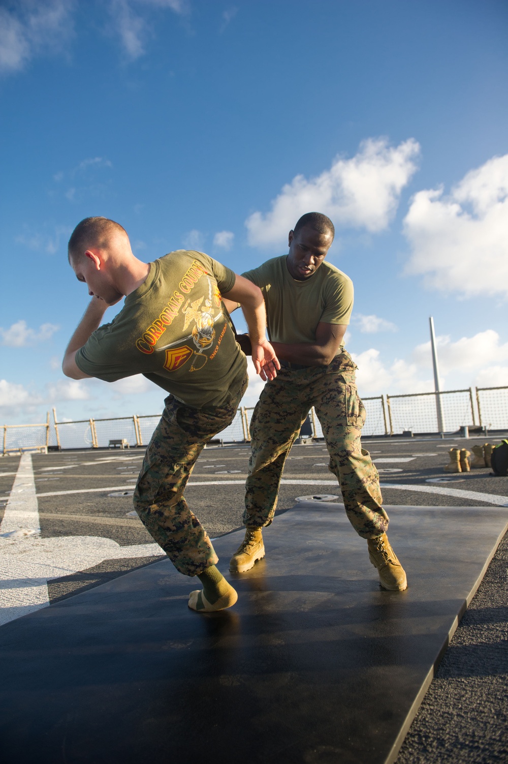 Martial arts training aboard USS Pearl Harbor