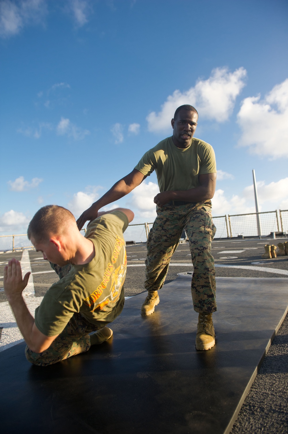 Martial arts training aboard USS Pearl Harbor