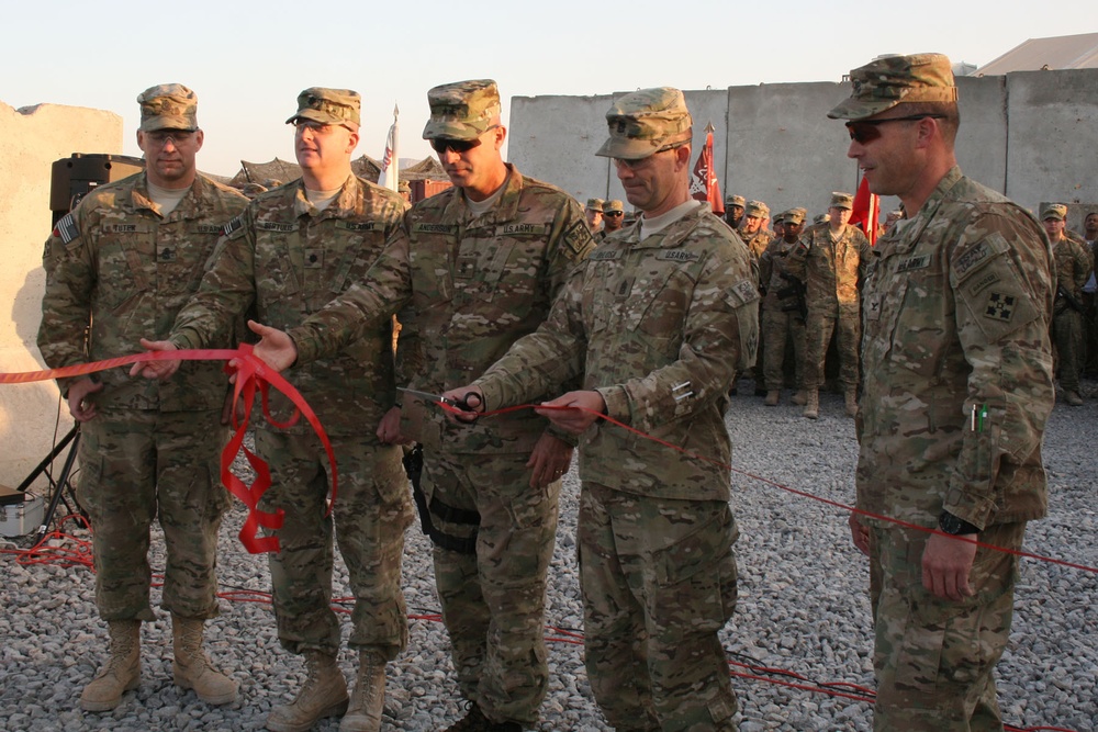 Cutting the ribbon