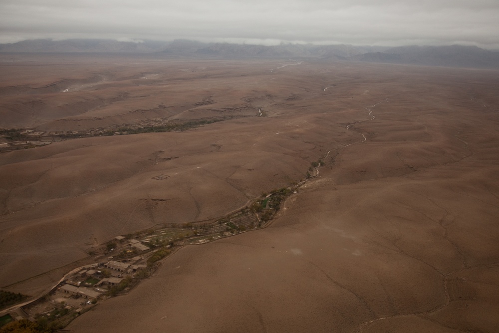 Aerial view over Afghanistan