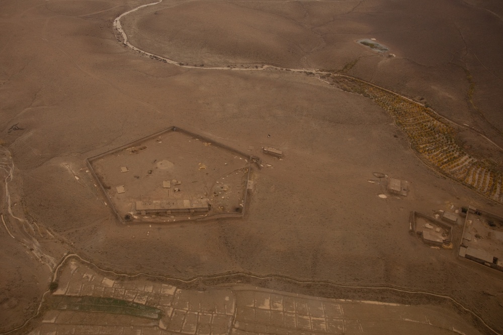 Aerial view over Afghanistan