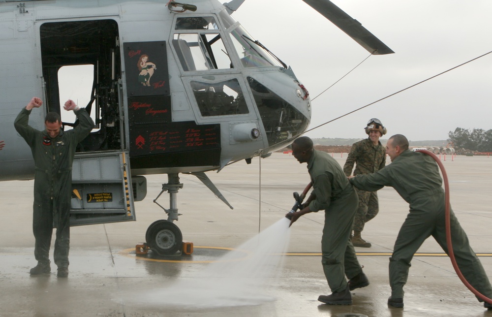 Last CH-46E flight before re-designation