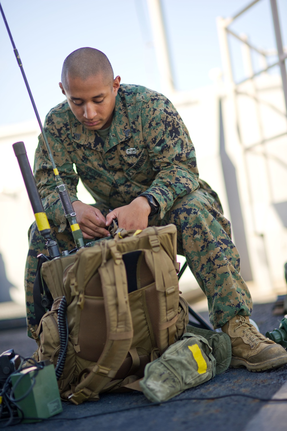 Communications check aboard USS Pearl Harbor