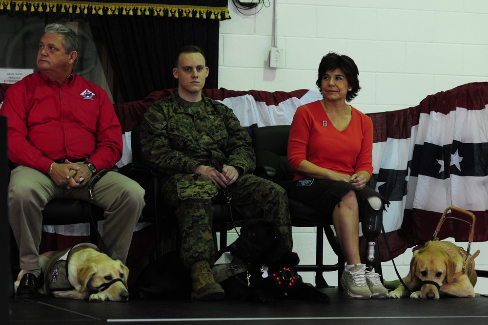 Prisoner-trained service dog is placed with a wounded service member
