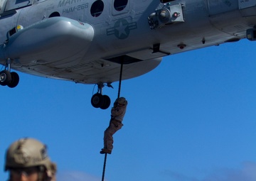 Raid force fast-ropes aboard USS New Orleans