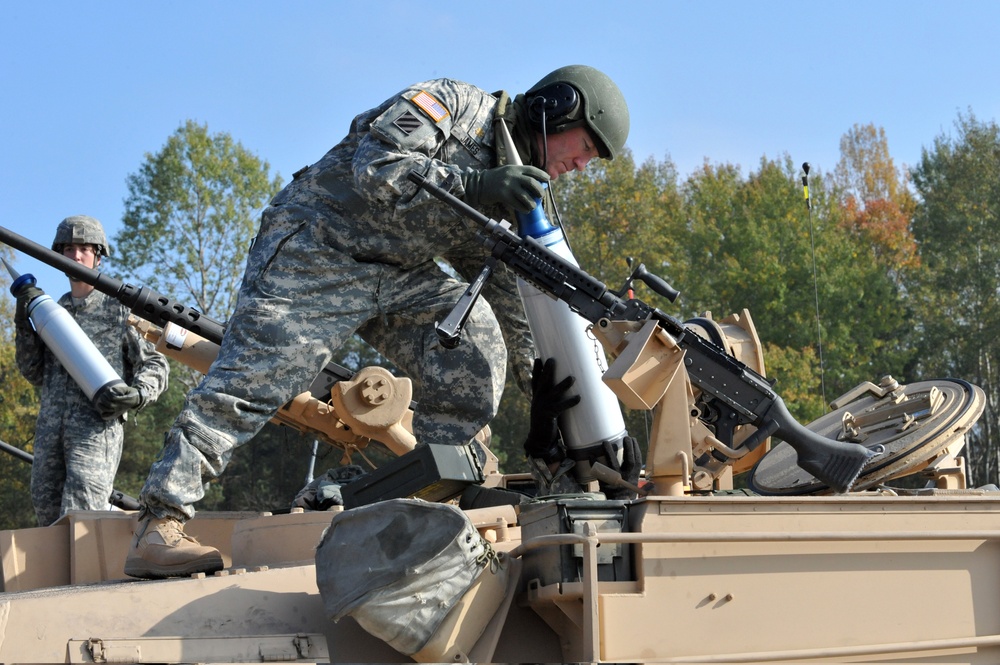 Live fire training exercise with M1 Abrams tanks