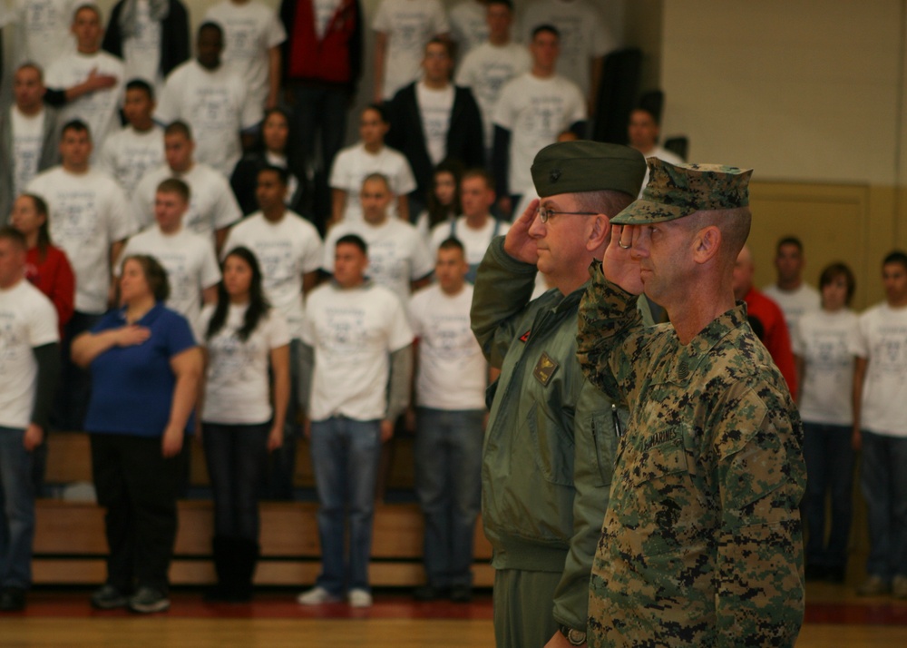 Marines volunteer during Special Olympics Fall Games