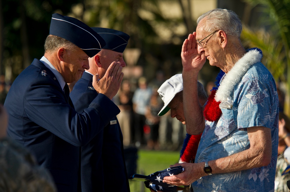 Joint Base Pearl Harbor-Hickam recognizes veterans on the 70th anniversary of the Dec. 7, 1941, attacks on Hickam Field.