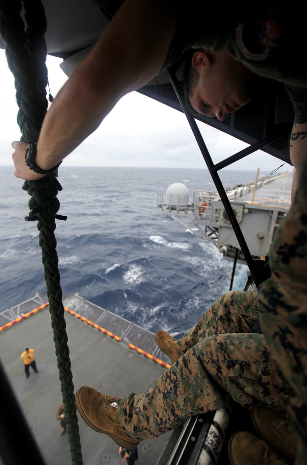 Raid force refines fast-rope skills at sea