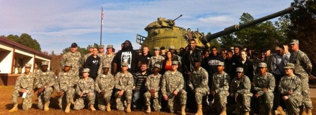 World Wrestling Entertainment pays tribute to the National Guard with visit to Fayetteville Armory