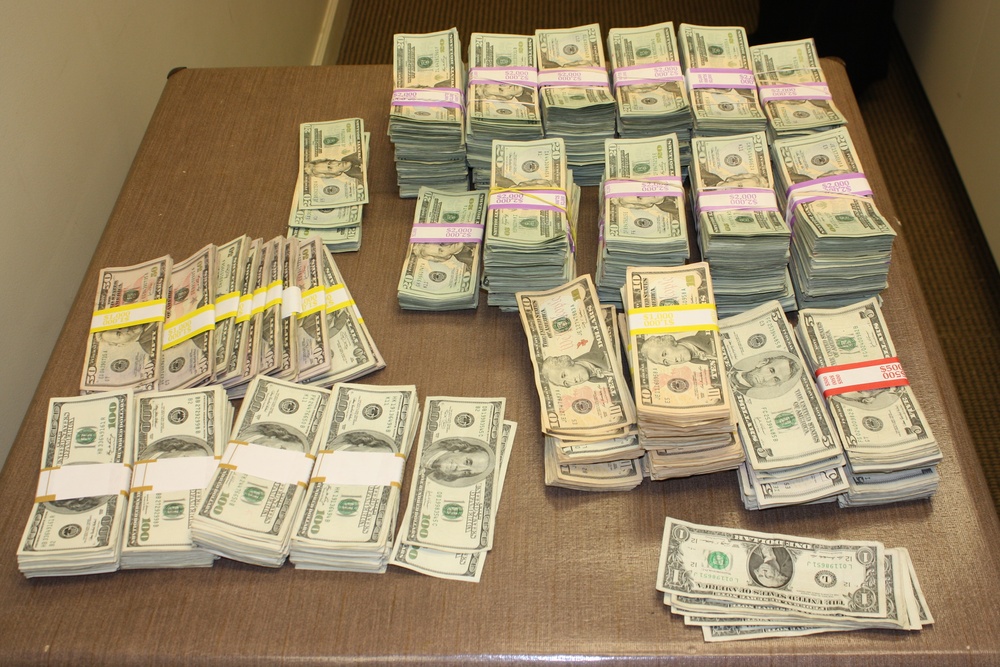 Cash seized by ICE HSI agents
