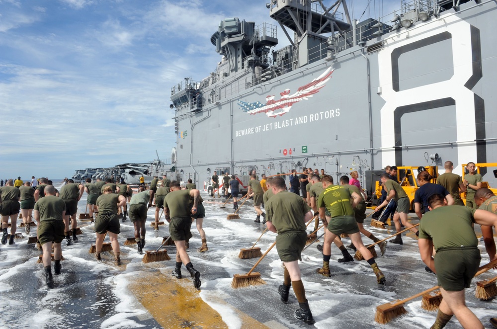 USS Makin Island washdown