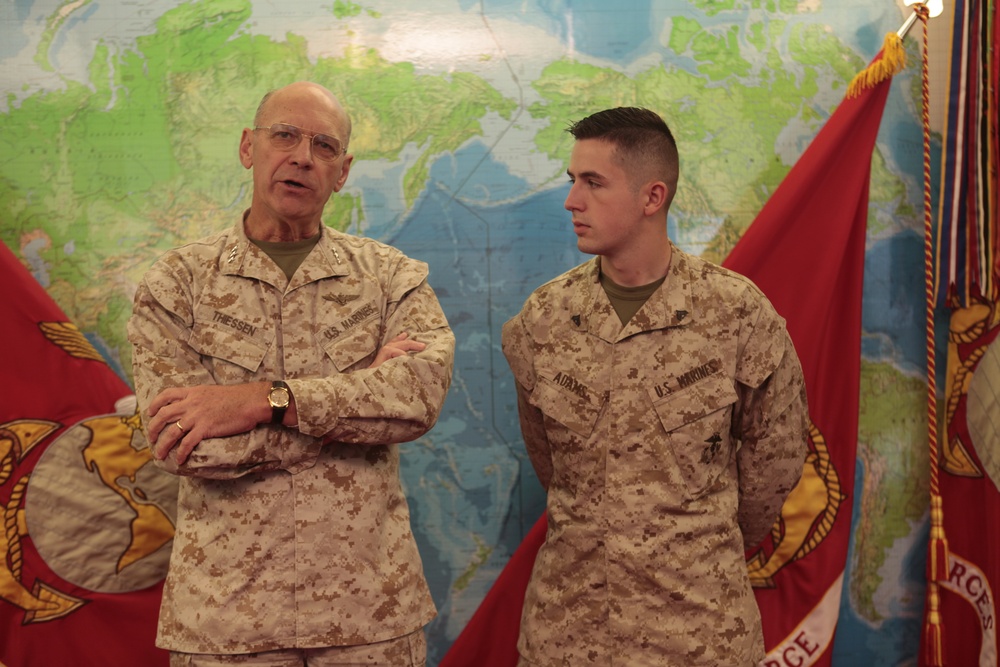 Cpl. Joshua Adams re-enlistment