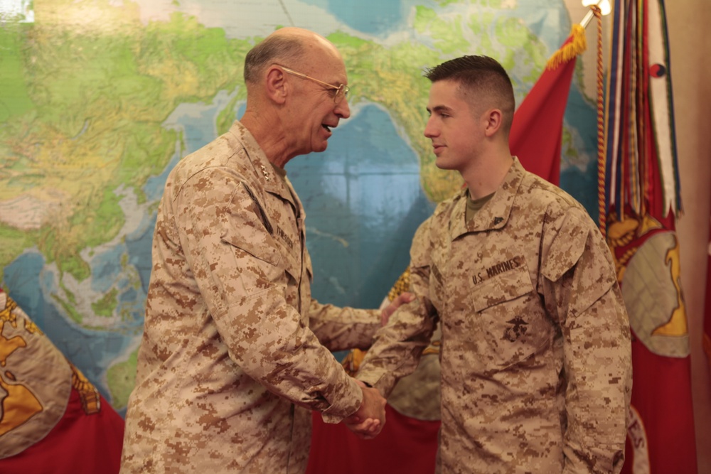 Cpl. Joshua Adams re-enlistment