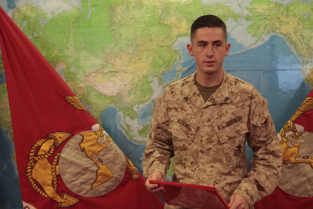 Cpl. Joshua Adams re-enlistment