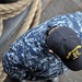 Line handling operations aboard USS Abraham Lincoln