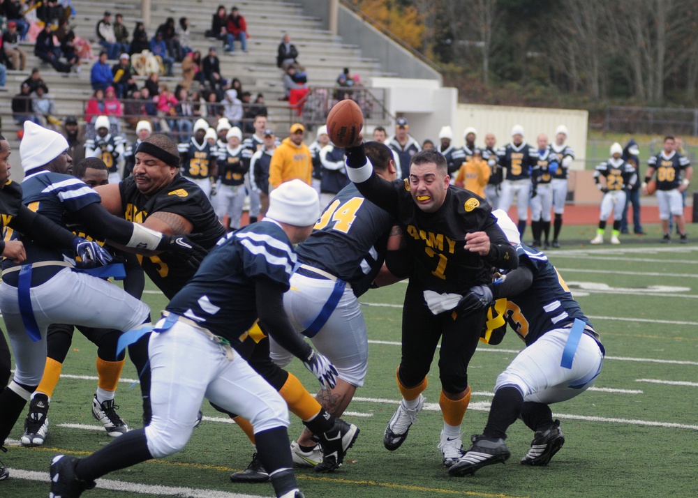 Army versus Navy flag football game in Bremerton