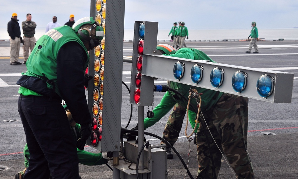 USS Enterprise flight deck drill