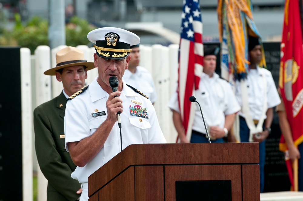 Veterans return to USS Oklahoma Memorial during Pearl Harbor anniversary