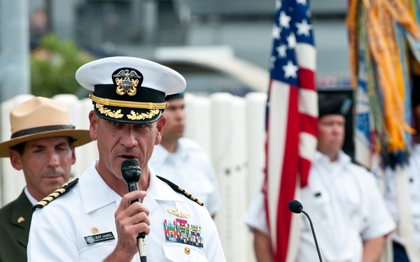 Veterans return to USS Oklahoma Memorial during Pearl Harbor anniversary