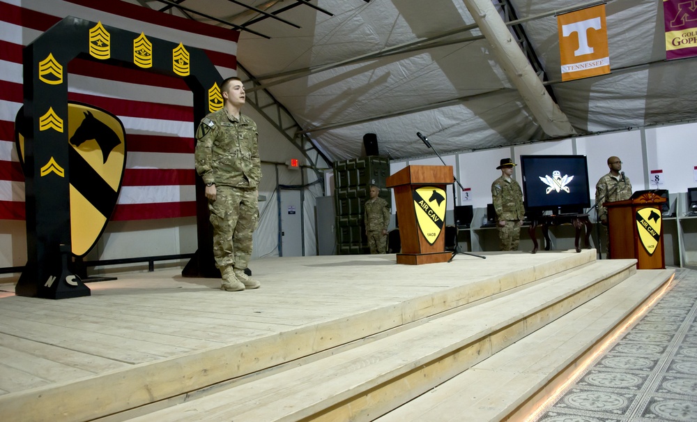 1st Air Cavalry inducts new non-commissioned officers in a time-honored ceremony