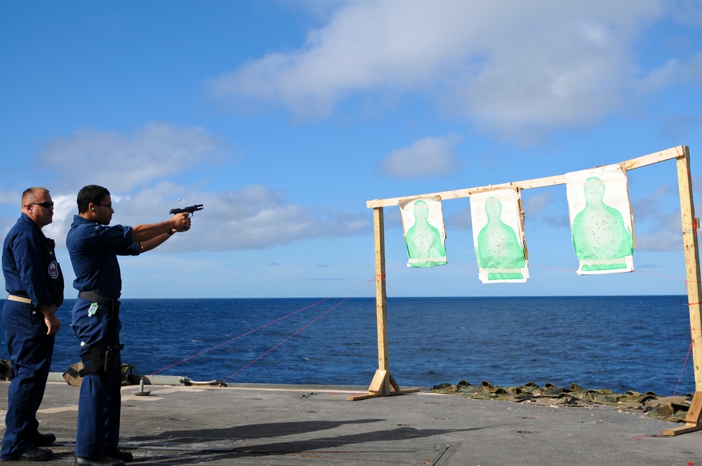 USS Anzio weapons qualification course