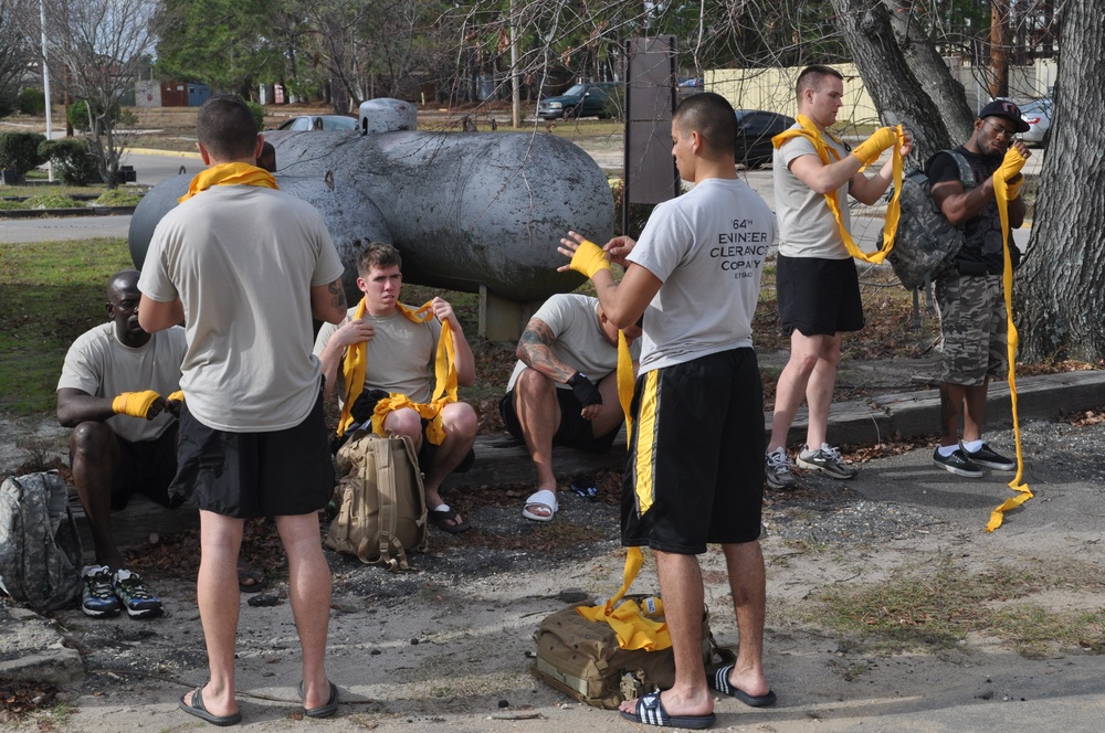 Soldiers engage in combatives training