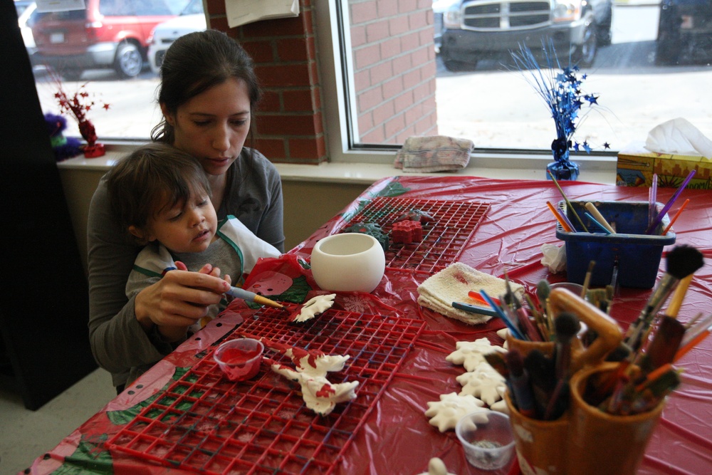 Military families paint the day away