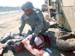 Army medics receive intense annual training downrange