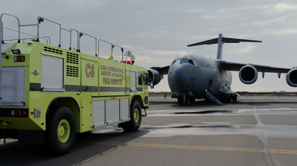 Hawaii's Air National Guards Air 204th Airlift Squadron, assists in FAA Disaster exercise in Kona