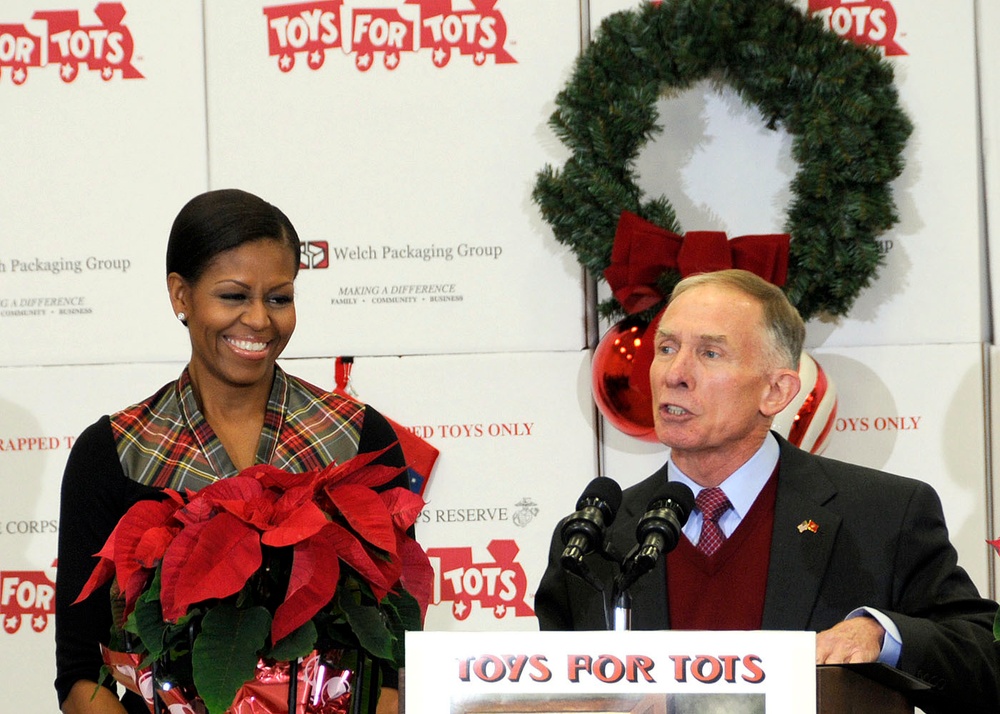 First lady visits JBAB in support of Toys for Tots
