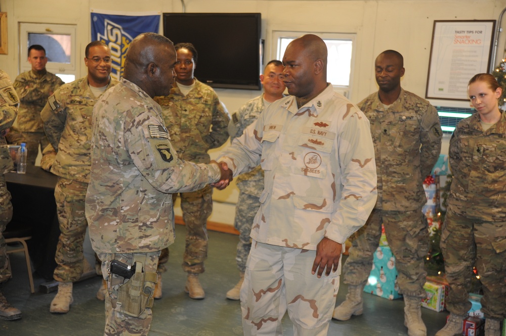 ISAF Command Sgt. Maj. Marvin Hill visits CJSOTF-A