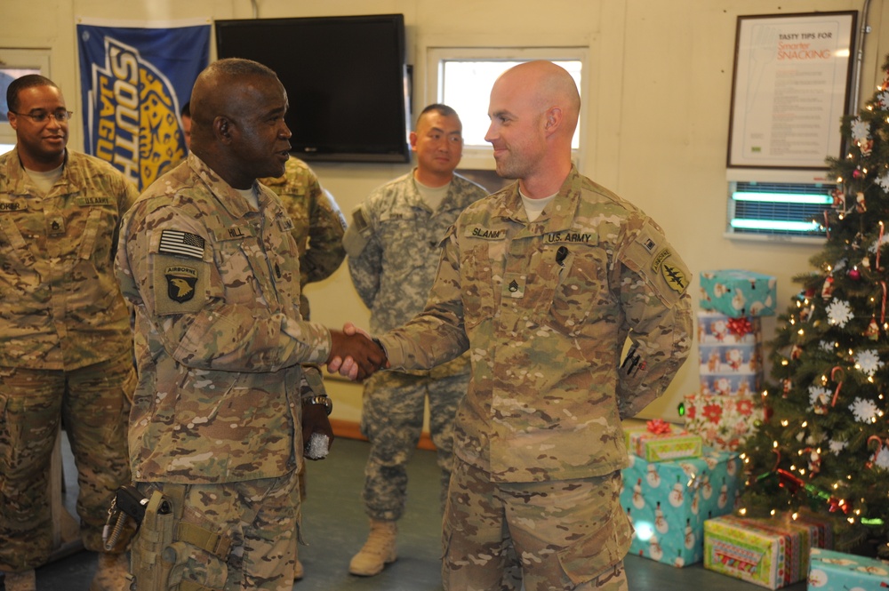 ISAF Command Sgt. Maj. Marvin Hill visits CJSOTF-A