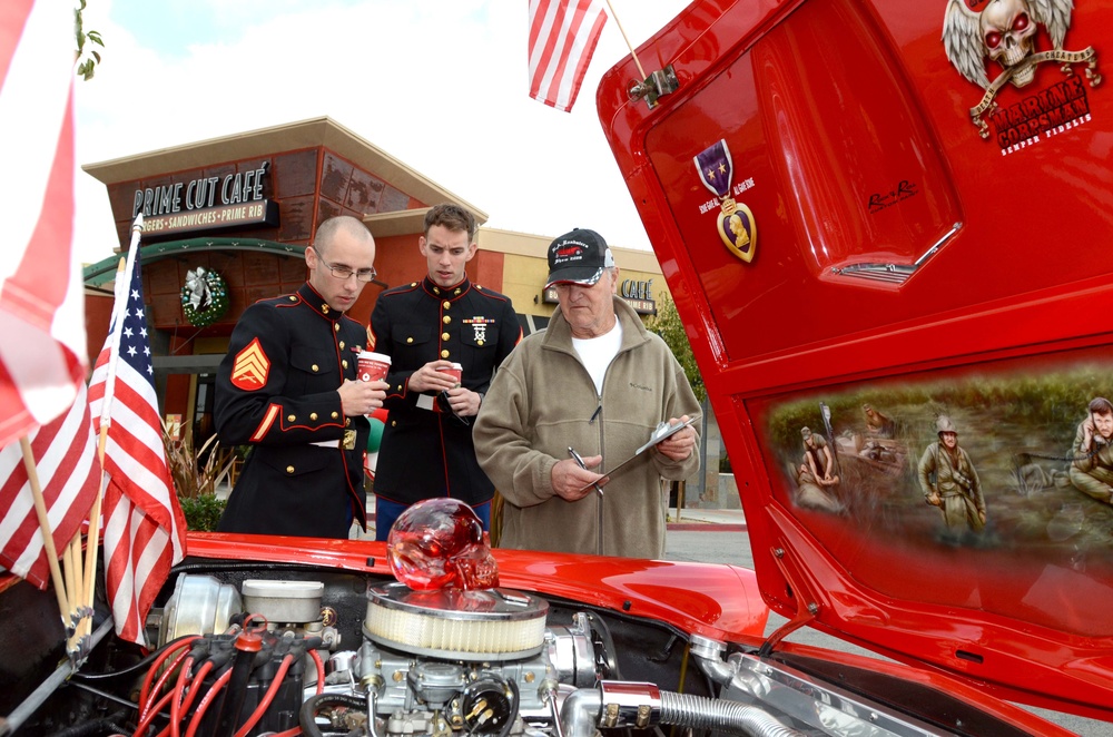 Marines judge a classic car show