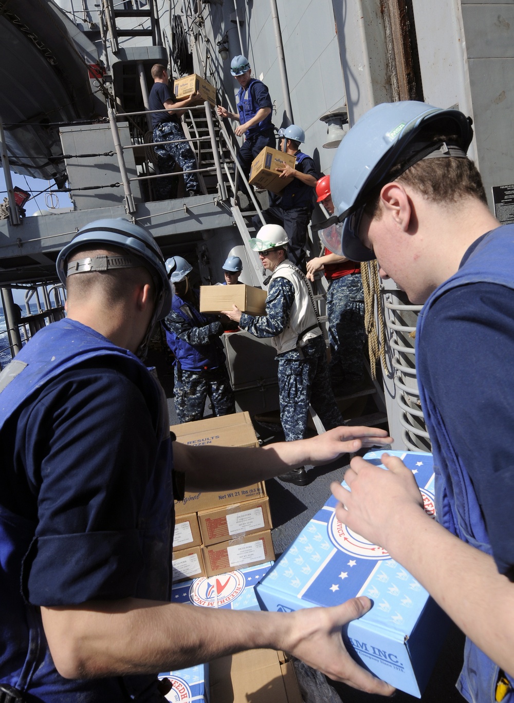 USS Bunker Hill conducts replenishment at sea