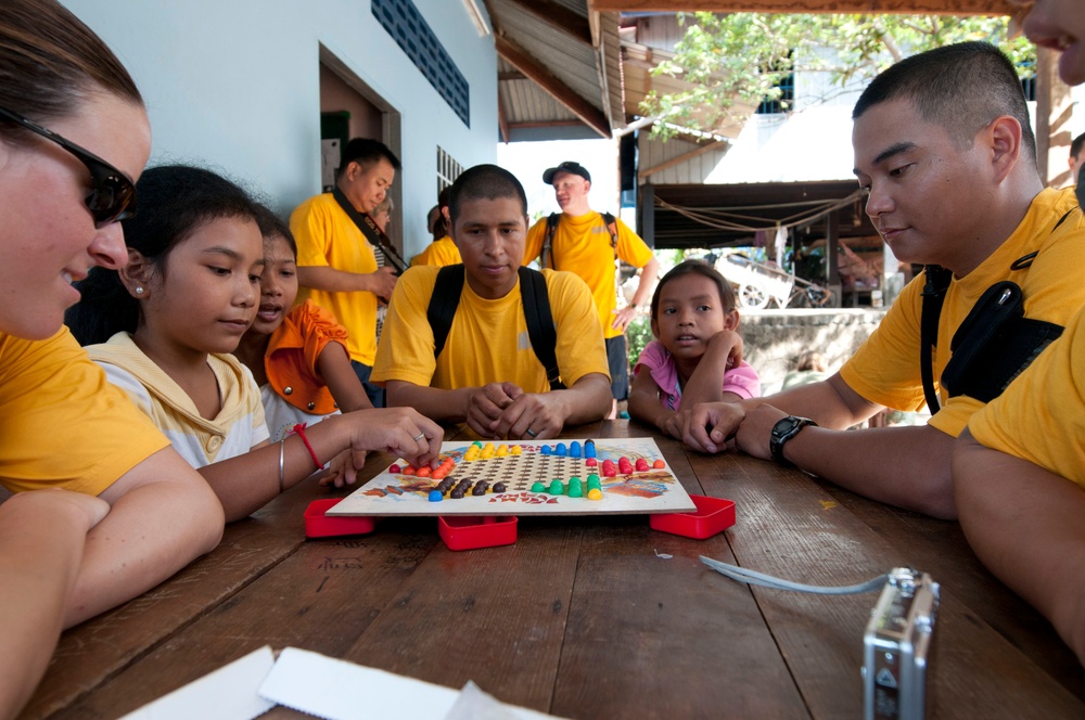 Community service event at the Help the Cambodian Children Goodwill Center