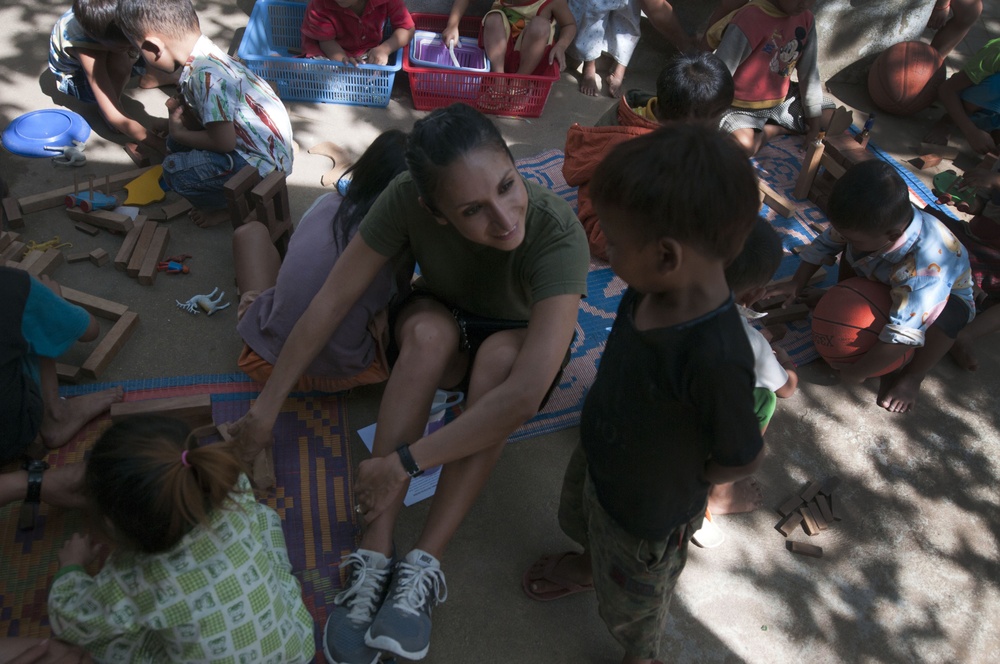 Community service event at the Help the Cambodian Children Goodwill Center