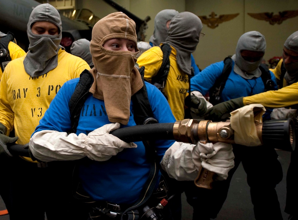 USS Abraham Lincoln fire drill