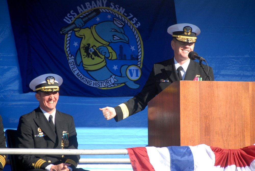 USS Albany change of command