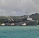USS Emory S. Land prepares to moor at Polaris Point